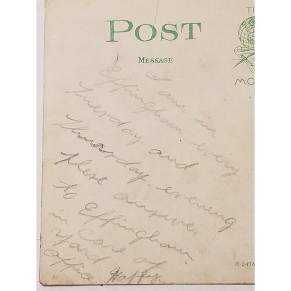 RPPC Indiana Location Vintage Ohio Street Boulevard Terre Haute 1c Stamp 1914 - Picture 6 of 8